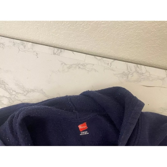 Vintage Blue Pullover Y2K Hoodie Mens Size XL Blank Plain Hooded Sweatsh…​ - Picture 4 of 4